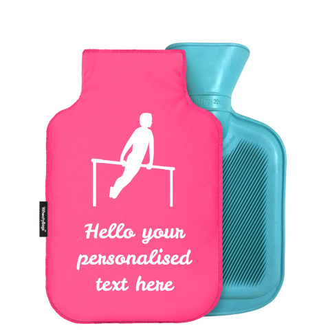 - Mini (750ml) (Gymnastics Icon) - Fuchsia Pink Soft Velvet Polyester Fabric (Personalised with Text)