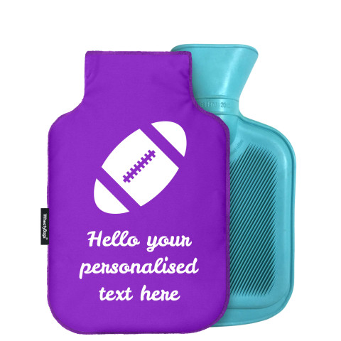 - Mini (750ml) (Rugby Icon) - Purple Soft Velvet Polyester Fabric (Personalised with Text)