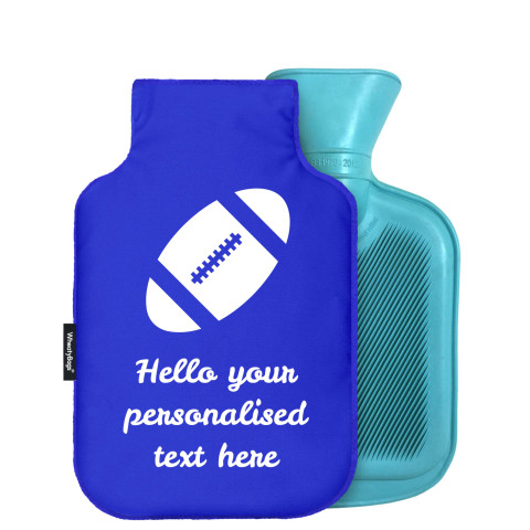 - Mini (750ml) (Rugby Icon) - Royal Blue Soft Velvet Polyester Fabric (Personalised with Text)