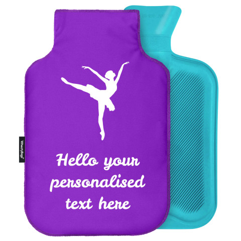 - Standard (2 Litre) (Ballet Icon) - Purple Soft Velvet Polyester Fabric (Personalised with Text)