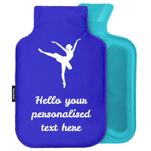 - Standard (2 Litre) (Ballet Icon) - Royal Blue Soft Velvet Polyester Fabric (Personalised with Text)