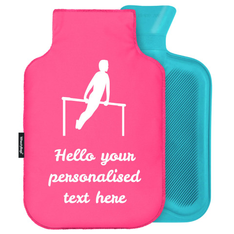 - Standard (2 Litre) (Gymnastics Icon) - Fuchsia Pink Soft Velvet Polyester Fabric (Personalised with Text)