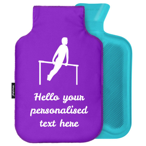 - Standard (2 Litre) (Gymnastics Icon) - Purple Soft Velvet Polyester Fabric (Personalised with Text)