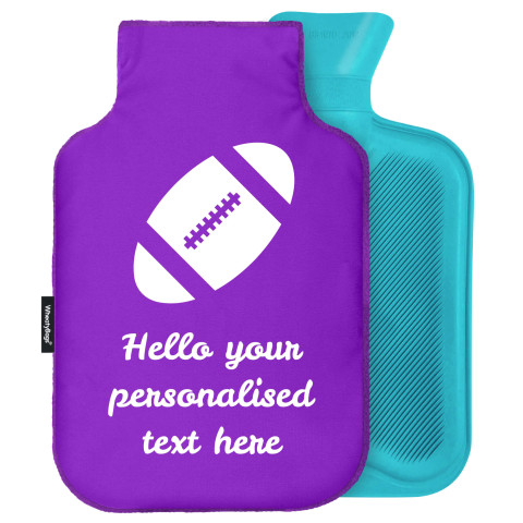 - Standard (2 Litre) (Rugby Icon) - Purple Soft Velvet Polyester Fabric (Personalised with Text)