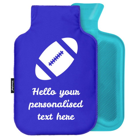 - Standard (2 Litre) (Rugby Icon) - Royal Blue Soft Velvet Polyester Fabric (Personalised with Text)
