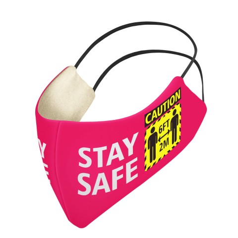 Adult Size - Fuchsia Pink Water Resistant Polyester Fabric Round the Head Elastic (2 Layer Cotton & Polyester Construction)