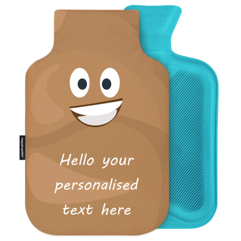 - 2 Litre Generic from Stock Available Colours - Happy Poo Soft Velvet Polyester Fabric Removable Cover (Personalised with Text)