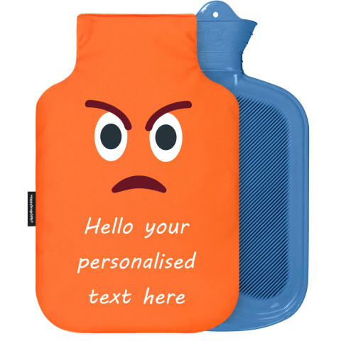 - 2 Litre Sanger Brand - Angry Face Soft Velvet Polyester Fabric Removable Cover (Personalised with Text)