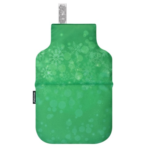 - Snowflakes on Green Mock Suede Polyester Fabric