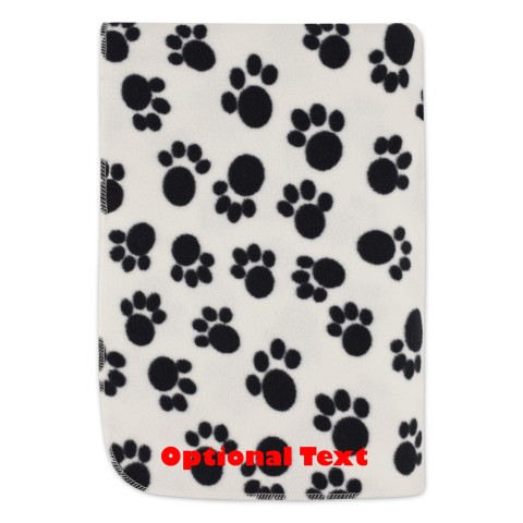 (100cm x 70cm) - Paws Print Fleece Fabric (Personalised with Text)