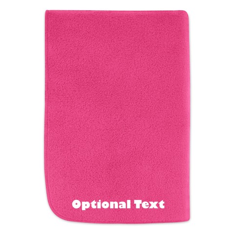 (140cm x 140cm Double Thickness) - Fuchsia Pink Fleece Fabric (Personalised with Text)