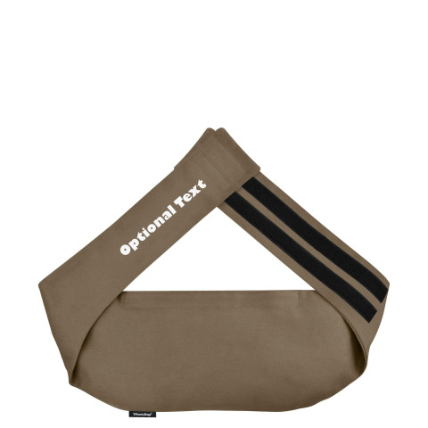 (L 21cm x 140cm) and Removable Cover (Hook & Loop Opening) - Mole Brown Luxury Cotton Fabric (Personalised with Text)