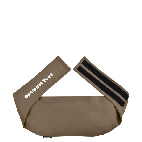 (R 21cm x 118cm) and Removable Cover (Hook & Loop Opening) - Mole Brown Luxury Cotton Fabric (Personalised with Text)
