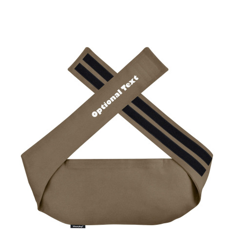 (XL 21cm x 160cm) and Removable Cover (Hook & Loop Opening) - Mole Brown Luxury Cotton Fabric (Personalised with Text)