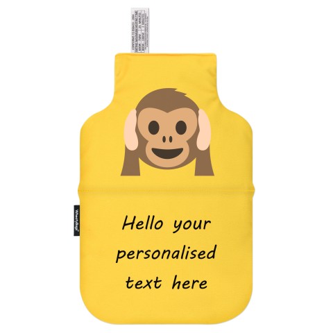- Hear no Evil Monkey Mock Suede Polyester Fabric (Personalised with Text)