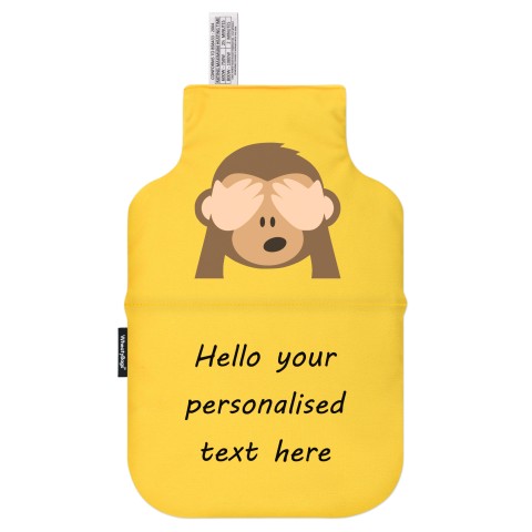 - See no Evil Monkey Mock Suede Polyester Fabric (Personalised with Text)