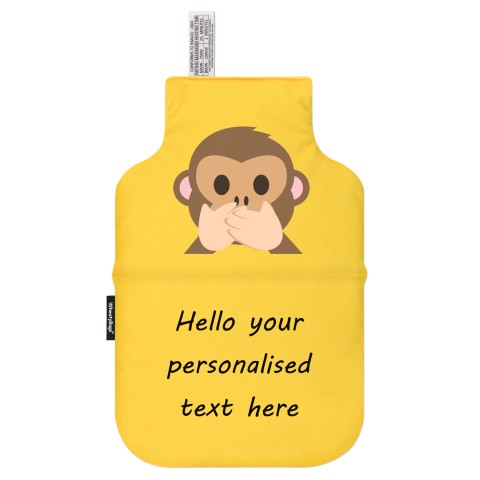 - Speak no Evil Monkey Mock Suede Polyester Fabric (Personalised with Text)
