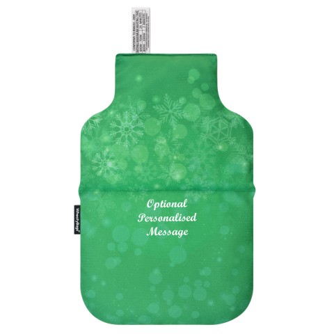 - Snowflakes on Green Soft Velvet Polyester Fabric (Personalised with Text)
