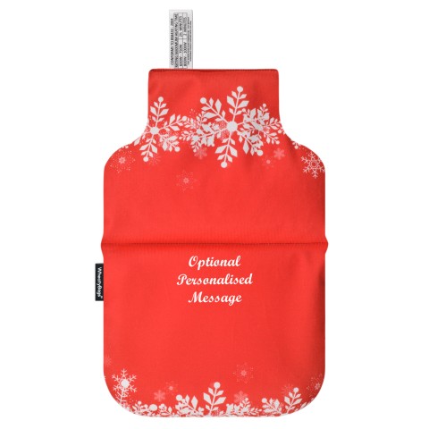 - Snowflakes on Red Soft Velvet Polyester Fabric (Personalised with Text)