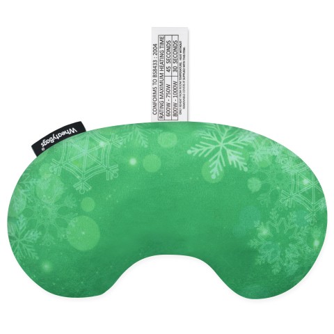 - Snowflakes on Green Mock Suede Polyester Fabric