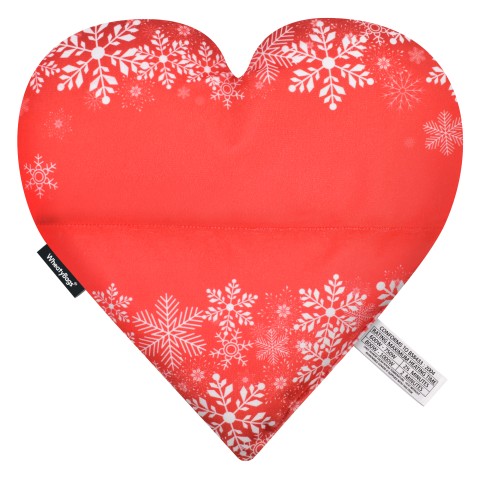 - Snowflakes on Red Mock Suede Polyester Fabric