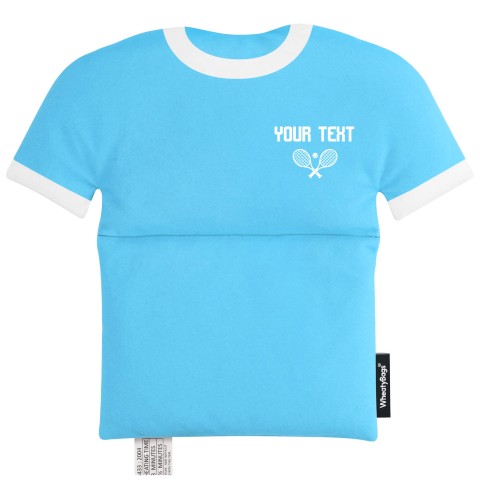 with Tennis Icon - Sky Blue Mock Suede Polyester Fabric (Personalised with Text)