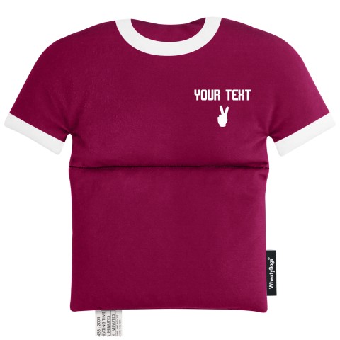 with Two Fingers - Burgundy Mock Suede Polyester Fabric (Personalised with Text)