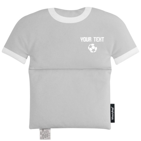 with Football Icon - Light Grey Mock Suede Polyester Fabric (Personalised with Text)