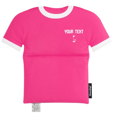 with Golf Icon - Fuchsia Pink Mock Suede Polyester Fabric (Personalised with Text)