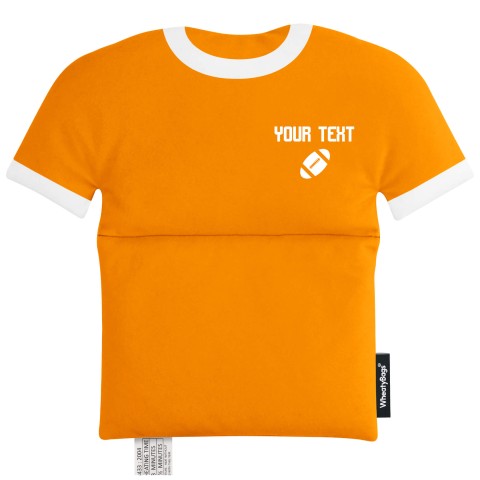 with Rugby Icon - Orange Mock Suede Polyester Fabric (Personalised with Text)