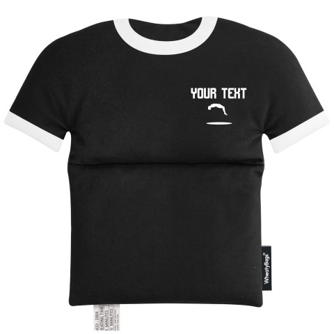 with Trampolining Icon - Black Mock Suede Polyester Fabric (Personalised with Text)