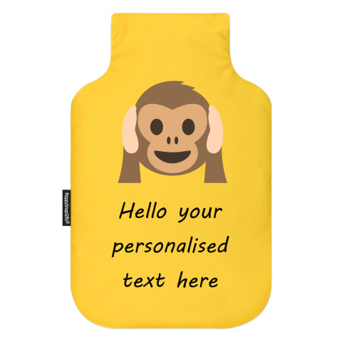 - Hear no Evil Monkey Mock Suede Polyester Fabric (Personalised with Text)