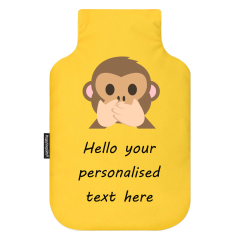 - Speak no Evil Monkey Mock Suede Polyester Fabric (Personalised with Text)