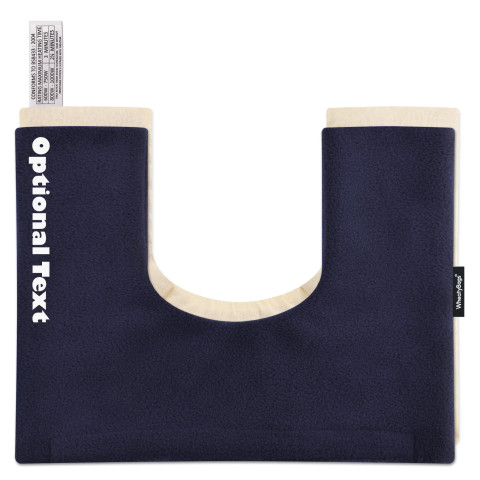 and Removable Cover (Hook & Loop Opening) - Navy Blue Fleece Fabric (Personalised with Text)