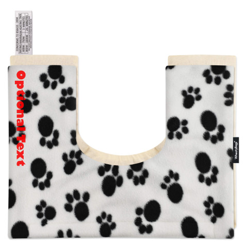 and Removable Cover (Hook & Loop Opening) - Paws Print Fleece Fabric (Personalised with Text)