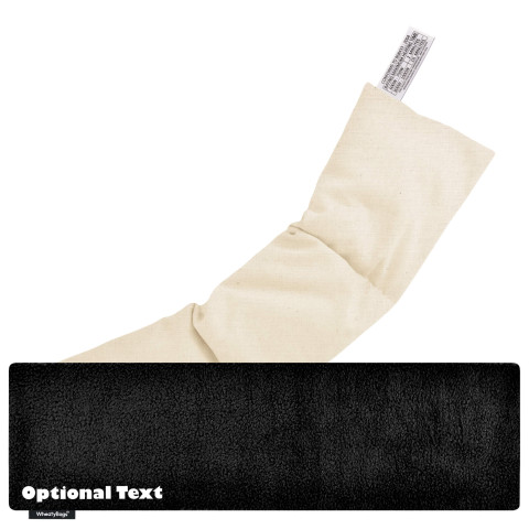 and 'Pillow Case Style' Removable Cover - Black Fleece Fabric (Personalised with Text)