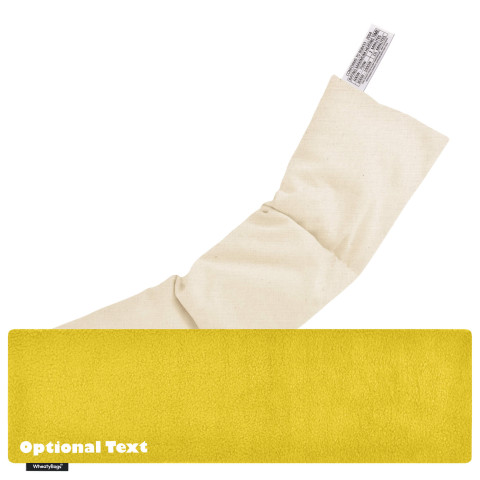 and 'Pillow Case Style' Removable Cover - Yellow Fleece Fabric (Personalised with Text)
