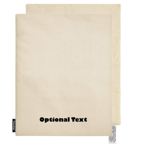 and 'Pillow Case Style' Removable Cover - Natural - Organic Cotton (Personalised with Text)