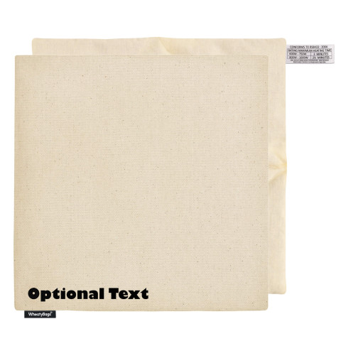 and Removable Cover - Natural - Organic Cotton (Personalised with Text)