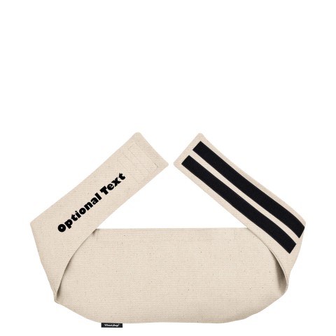 (R 21cm x 118cm) and Removable Cover (Hook & Loop Opening) - Natural - Organic Cotton (Personalised with Text)