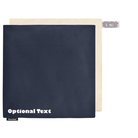 (34cm) - Navy Blue Cotton Fabric and Removable Cover (Personalised with Text)