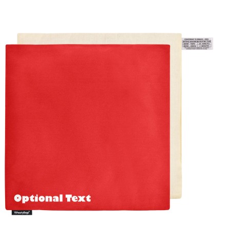 (34cm) - Red Cotton Fabric and Removable Cover (Personalised with Text)