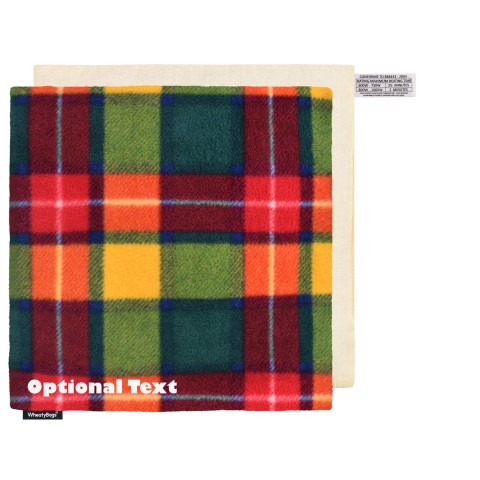 (34cm) - Tartan Fleece Fabric and Removable Cover (Personalised with Text)