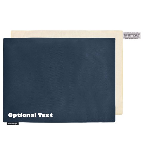 (40cm x 30cm) - Navy Blue Polycotton Fabric and Removable Cover (Personalised with Text)