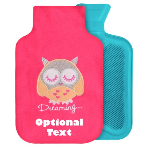- Standard (2 Litre) - Pink with Owl (Personalised with Text)