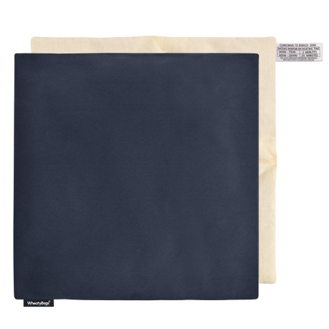 - Navy Blue Cotton Fabric Removable Cover (Personalised with Text)