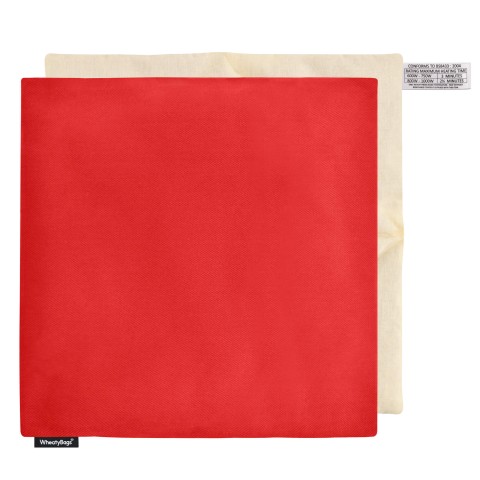 - Red Cotton Fabric and Removable Cover (Personalised with Text)