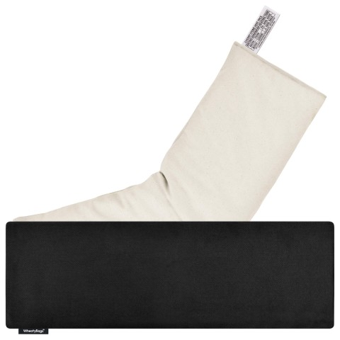 (49cm x 15cm) - Black Polycotton Fabric with Organic Lavender Removable Cover (Personalised with Text)