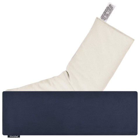(49cm x 15cm) - Navy Blue Cotton Fabric with Organic Lavender Removable Cover (Personalised with Text)