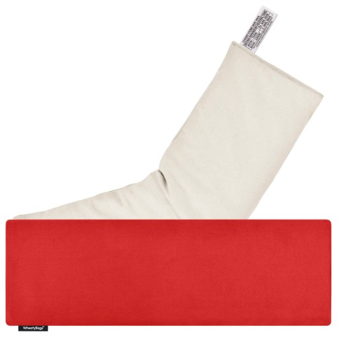 (49cm x 15cm) - Red Cotton Fabric with Organic Lavender Removable Cover (Personalised with Text)